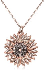 img 3 attached to 🌻 Sterling Silver Sunflower Locket Necklace: You Are My Sunshine Engraved Pendant for Her - Anniversary Jewelry