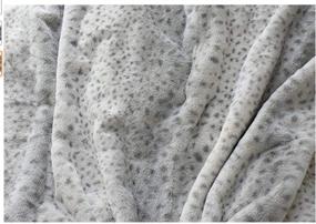 img 1 attached to Cynthia Rowley Faux Fur Throw Blanket: Luxuriously Soft Plush in Brown Taupe Stripe or Ivory Snow Leopard Print