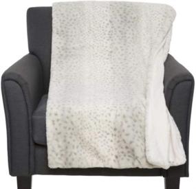 img 3 attached to Cynthia Rowley Faux Fur Throw Blanket: Luxuriously Soft Plush in Brown Taupe Stripe or Ivory Snow Leopard Print