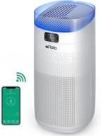 🌬️ efficient home air purifier: afloia smart wifi alexa control, h13 true hepa filter, covers 1500ft², removes 99.9% allergens, dust, smoke, pollen, odors - white logo