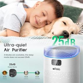 img 1 attached to 🌬️ Efficient Home Air Purifier: Afloia Smart WiFi Alexa Control, H13 True HEPA Filter, Covers 1500ft², Removes 99.9% Allergens, Dust, Smoke, Pollen, Odors - White