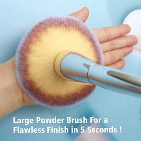 img 1 attached to Durable Kabuki Makeup Brush: Achieve Flawless Liquid, Cream, and Powder Blending with Daubigny's Premium Large Flat Arched Foundation Brush