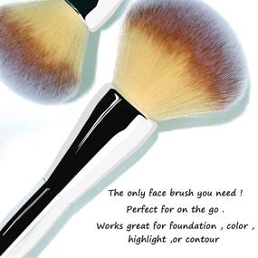 img 3 attached to Durable Kabuki Makeup Brush: Achieve Flawless Liquid, Cream, and Powder Blending with Daubigny's Premium Large Flat Arched Foundation Brush