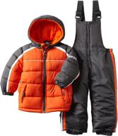 stay warm in style with pacific trail little boys' two piece snowsuit with piping! logo