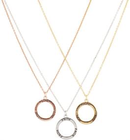 img 2 attached to LUX ACCESSORIES Hope Faith Love Circle of Life ✨ BFF Necklace Set - Multi Color, Best Friends Pendant (3pc)