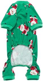 img 3 attached to 🎅 Festive Holiday Pet Pajamas: 100% Cotton Santa Claus & Rudolph Reindeer Clothes for Christmas