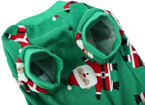 img 1 attached to 🎅 Festive Holiday Pet Pajamas: 100% Cotton Santa Claus & Rudolph Reindeer Clothes for Christmas