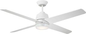 img 4 attached to Luminance Kathy Ireland Home Zeke LED Ceiling Fan: Modern Metal Fixture with 4-Speed Wall Control, Shatter Resistant Shade, and Downrod - 54 Inch, Semi Flush Mount, Satin White