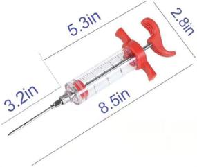 img 1 attached to 🍖 Premium Red Meat Injector Syringe - 3 Marinade Injector Needles, 1oz Capacity, Easy to Use and Clean, Perfect for BBQ Grill and Turkey"