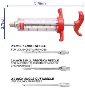 img 3 attached to 🍖 Premium Red Meat Injector Syringe - 3 Marinade Injector Needles, 1oz Capacity, Easy to Use and Clean, Perfect for BBQ Grill and Turkey"