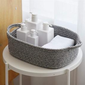 img 3 attached to 🧺 Woven Cotton Rope Storage Basket: Versatile Organizer for Closet, Nursery, and More - CIKI HOME (14.5"x 11"x 5")