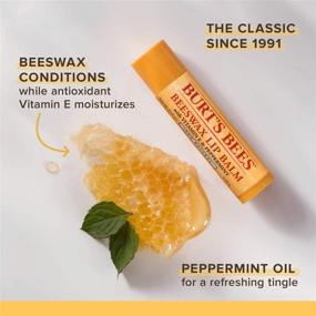 img 3 attached to 🐝 Burt's Bees Original Beeswax Lip Balm, 100% Natural with Vitamin E & Peppermint Oil, 0.15oz Tube