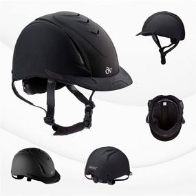 img 2 attached to Ray Squad Ovation Unisex Schooler Deluxe Riding Helmet Set with (2 Pack) Long Open End No Knot Hairnet &amp; Helmet Dust Bag