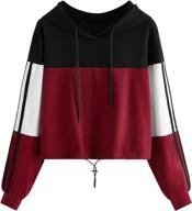 👚 women's casual colorblock long sleeve pullover sweatshirt crop top by sweatyrocks logo