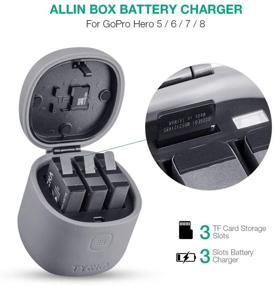 img 1 attached to 🔋 TYCKA GoPro Hero 8/7/6/5 Battery Charger Kit - 3-in-1 USB Charger with Card Reader, Waterproof Battery Protector, and Triple Channel Charging Port