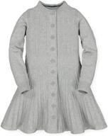 👗 charming and cozy: hope & henry girls' long sleeve sweater dress with ribbed skirt logo