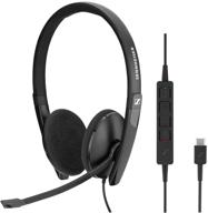 🎧 sennheiser sc 160 usb-c (508354) - binaural business headset with hd stereo sound, noise-canceling mic, & usb-c connector (black) logo