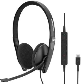 img 4 attached to 🎧 Sennheiser SC 160 USB-C (508354) - Binaural Business Headset with HD Stereo Sound, Noise-Canceling Mic, & USB-C Connector (Black)