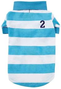 img 1 attached to 🐶 PetEdge Blue Striped Polo Dog Shirt - Casual Canine