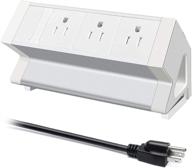desktop clamp power strip with 3 ac outlets & 5.5ft power cord - ideal for home office workbench logo