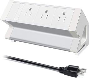 img 4 attached to Desktop Clamp Power Strip with 3 AC Outlets & 5.5FT Power Cord - Ideal for Home Office Workbench