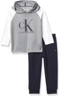 👕 calvin klein boys' hooded pant sets in 2 pieces logo