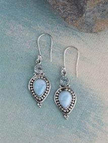 img 2 attached to Larimar Sterling Silver Earrings: Exquisite Girls' Jewelry by YoTreasure