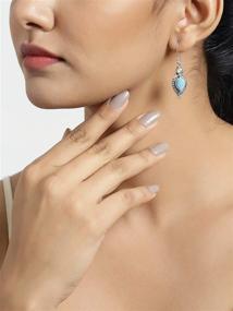 img 3 attached to Larimar Sterling Silver Earrings: Exquisite Girls' Jewelry by YoTreasure