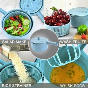 img 1 attached to 🥗 Blue 3L Salad Spinner with Drain Basket - Good Grips, Quick Dryer, Easy to Use, Ideal for Vegetables and Fruits in Home Kitchen, BPA Free