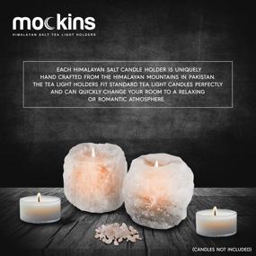 img 3 attached to 🕯️ 2-Pack Mockins Natural White Himalayan Salt Tea Light Candle Holders - 2.5 lbs, Perfect Room Decor for a Comforting Ambience