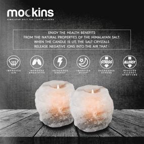 img 1 attached to 🕯️ 2-Pack Mockins Natural White Himalayan Salt Tea Light Candle Holders - 2.5 lbs, Perfect Room Decor for a Comforting Ambience