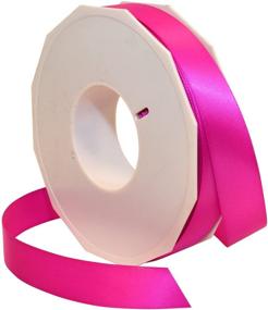 img 1 attached to 💖 Vibrant Neon Fuchsia Satin Ribbon: Morex Ribbon 7/8-inch x 50-yard for Crafting & Wrapping