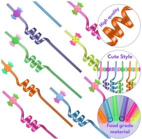 img 1 attached to 🍭 Candyland Stripe Straws - Plastic Reusable Drinking Straws for Kids Birthday Party Decorations and Favors - Set of 24