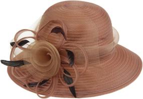 img 3 attached to 👒 DANTIYA Lady Derby Dress Church Bow Bucket Wedding Bowler Hats: Unique Style with Wide Brim Sun Protection