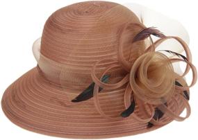 img 2 attached to 👒 DANTIYA Lady Derby Dress Church Bow Bucket Wedding Bowler Hats: Unique Style with Wide Brim Sun Protection