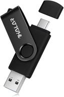 thkailar 32 гб 64 гб 128 гб 256 гб 512 гб usb c флеш-накопитель: 2-в-1 usb-флеш-накопитель для galaxy s8+, mac pro, ноутбуков, пк - передача данных, порт type-c и usb, черный (32 гб) логотип