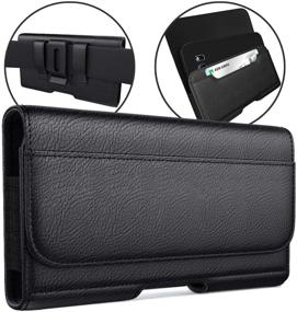 img 4 attached to 📱 Meilib Phone Holster Case for Samsung Galaxy S21 S20 S10 S9 S8 - Belt Clip Pouch with ID Card Holder - Compatible with Otterbox Commuter Case - Black