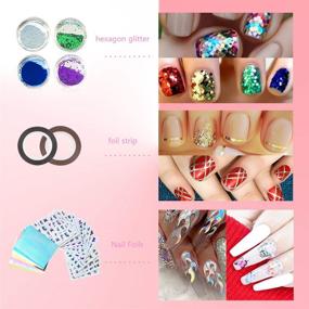 img 1 attached to 💅 AIFAIFA Все-в-одном комплект для нейл-арта: Гель для наращивания, гель-лак, полигель, с наждачным блоком, полировочным блоком и наклейкой с бабочками