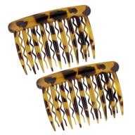 🌟 premium quality charles j. wahba side combs for thin hair (paired) - tokyo tortoise color - made in france: enhance your hairstyle with style and durability logo