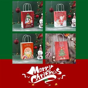 img 1 attached to 🎁 Assorted Bulk Kraft Christmas Gift Bags - 24pcs with Handles for Holiday Party Supplies Decor, Xmas Party Favors, and Goody Treat Bags