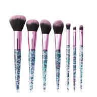 kolight 7pcs diamond fashion makeup brushes set for face eye - green bling logo