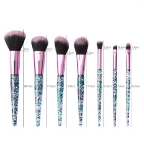 img 2 attached to KOLIGHT 7pcs Diamond Fashion Makeup Brushes Set for Face Eye - Green Bling