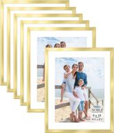 enhance your space with icona bay 8x10 picture frames: gold, 6 pack - modern professional frame set from the noble collection логотип