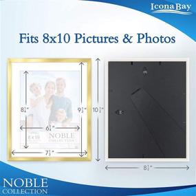 img 3 attached to Enhance Your Space with Icona Bay 8x10 Picture Frames: Gold, 6 Pack - Modern Professional Frame Set from the Noble Collection