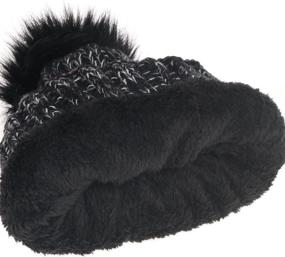 img 1 attached to 🧣 Ypser Women's Fleece Lined Beanie: Winter Knit Ear Flaps Hat with Pompom, Scarf, and Mask Set