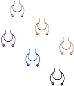 img 1 attached to NZDLM Stainless Horseshoe Piercing Jewelry Women's Jewelry