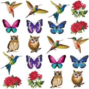 img 4 attached to 🦅 Prevent Bird Collisions with 20 Anti-Collision Bird Window Clings – Hummingbird, Butterfly, Owl & More!