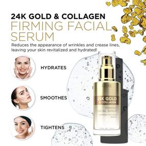 img 1 attached to 🏻 Revitalize and Rejuvenate with AZURE 24K Gold & Collagen Firming Facial Serum - Combat Wrinkles, Fine Lines & Creases, Hydrate and Tone Skin, Soothe and Protect - Made in Korea - 50mL