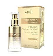 🏻 revitalize and rejuvenate with azure 24k gold & collagen firming facial serum - combat wrinkles, fine lines & creases, hydrate and tone skin, soothe and protect - made in korea - 50ml logo