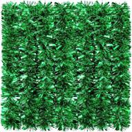 🎄 26.2 feet green christmas tinsel garland for indoor outdoor ornament - xmas party metallic twist garland with glitter - ideal for staircase railing, banister, and christmas tree hanging wreath decor - boost your holiday spirit! logo